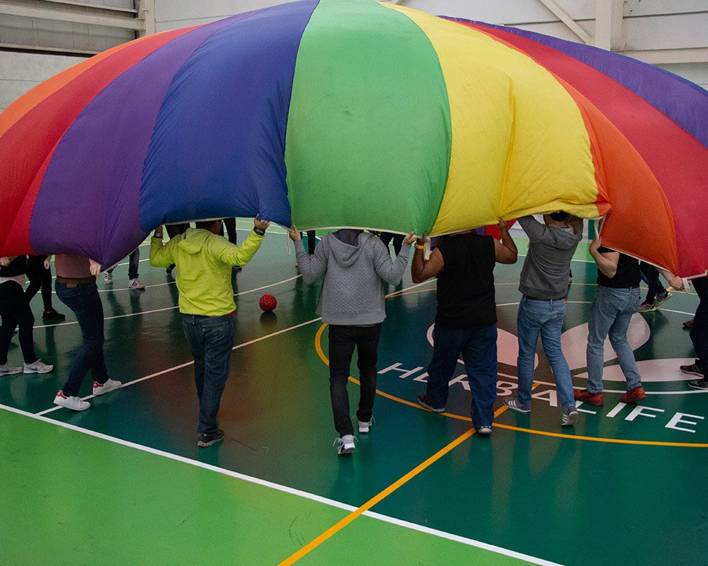 Paracaídas arcoiris
